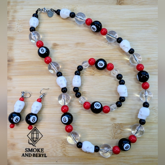 Casino Royal Artisan 3 Piece Set - Necklace, Bracelet & Earrings D009 - Picture 3 of 6